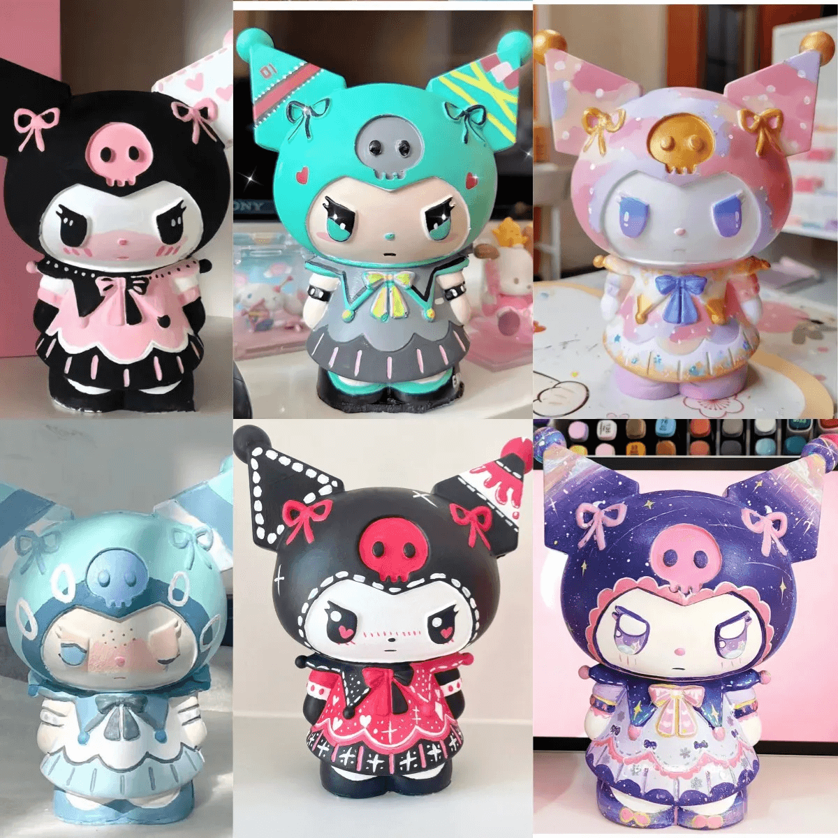 Large hand-painted kuromi kit