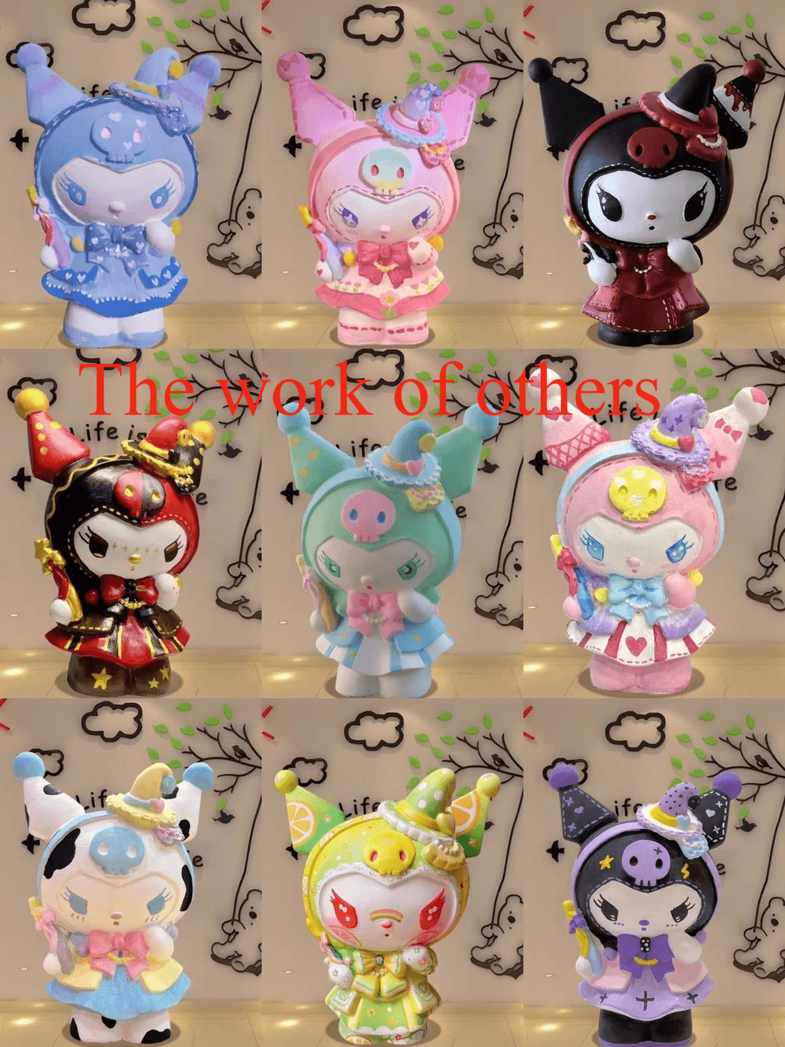 Large hand-painted kuromi kit